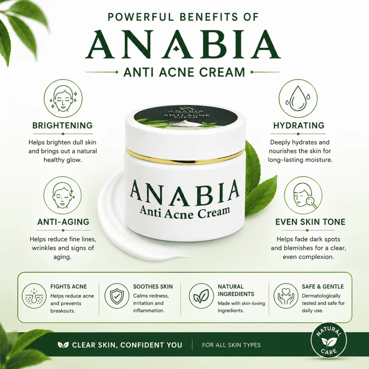 Anabia Anti Acne Face Cream – Oil Control & Acne Care Formula