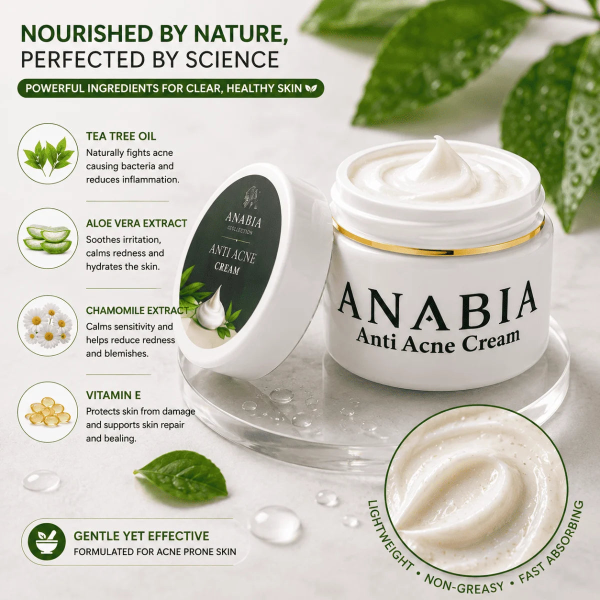 Anabia Anti Acne Skincare Bundle – Face Wash & Acne Cream Combo