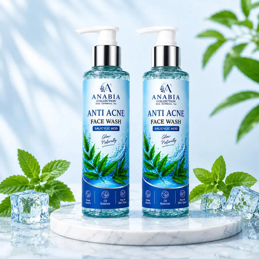 Anabia Anti Acne Face Wash Duo Pack (160ml each) – Salicylic Acid Formula