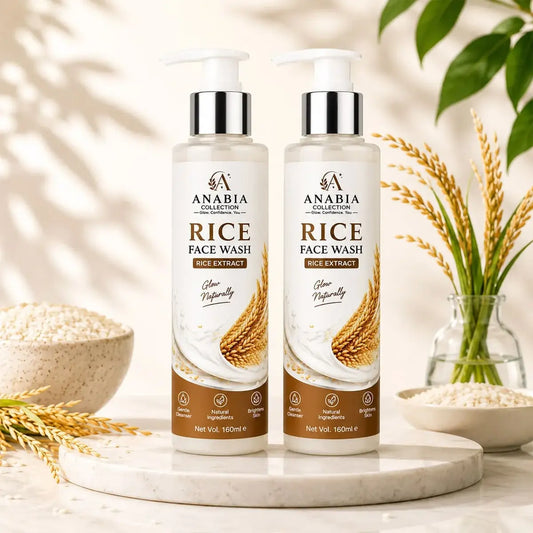 Anabia Rice Face Wash Duo Pack (160ml each) – Natural Glow & Brightening Formula
