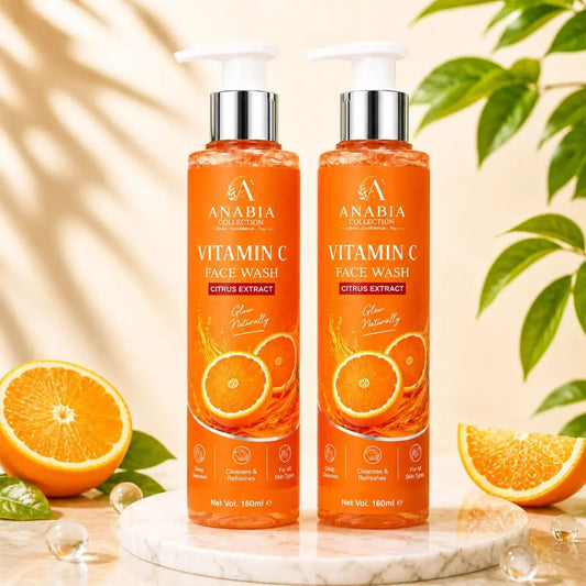 Anabia Vitamin C Face Wash Duo Pack (160ml each) – Brightening Citrus Formula